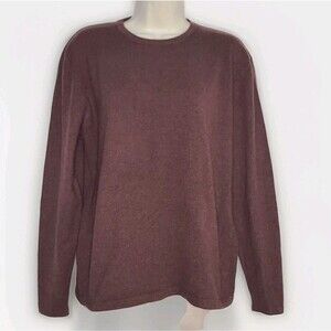 Vintage TSE Sweater sz Large 100% Pure Cashmere Knit Crew Neck raisin brown